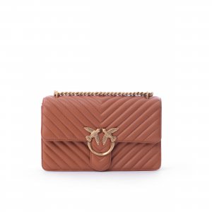 Tracolla Love One Classic Dc Sheep Nappa Chevron 100941 donna PINKO pe Cuoio