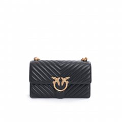 Tracolla Love One Classic Dc Sheep Nappa Chevron 100941 donna PINKO pe Nero