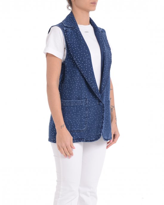 Gilet Lalla 2511151022200 donna PENNY BLACK, Blu denim