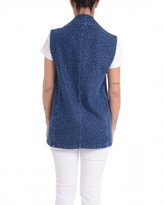 Gilet Lalla 2511151022200 donna PENNY BLACK, Blu denim