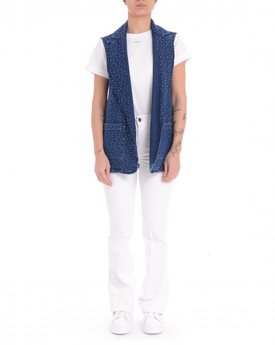 Gilet Lalla 2511151022200 donna PENNY BLACK, Blu denim