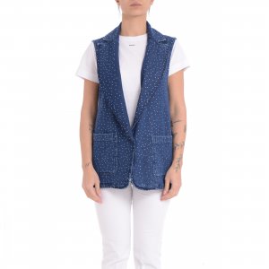 Gilet Lalla 2511151022200 donna PENNY BLACK, Blu denim