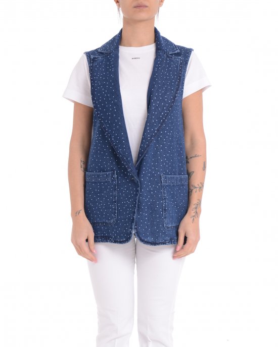 Gilet Lalla 2511151022200 donna PENNY BLACK, Blu denim