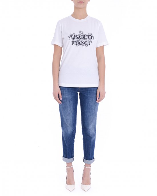 T-shirt MA00351E2 donna ELISABETTA FRANCHI Bianco T-shirt MA00351E2 donna ELISABETTA FRANCHI Bianco