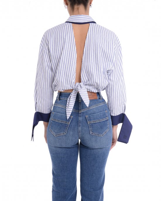 Camicia CA09452E2 donna ELISABETTA FRANCHI Bianco-Blu Camicia CA09452E2 donna ELISABETTA FRANCHI Bianco-Blu