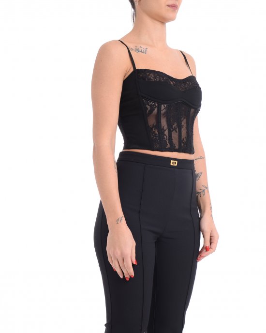 Top Cardellino 104943 donna PINKO Nero
