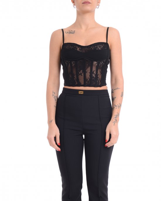 Top Cardellino 104943 donna PINKO Nero