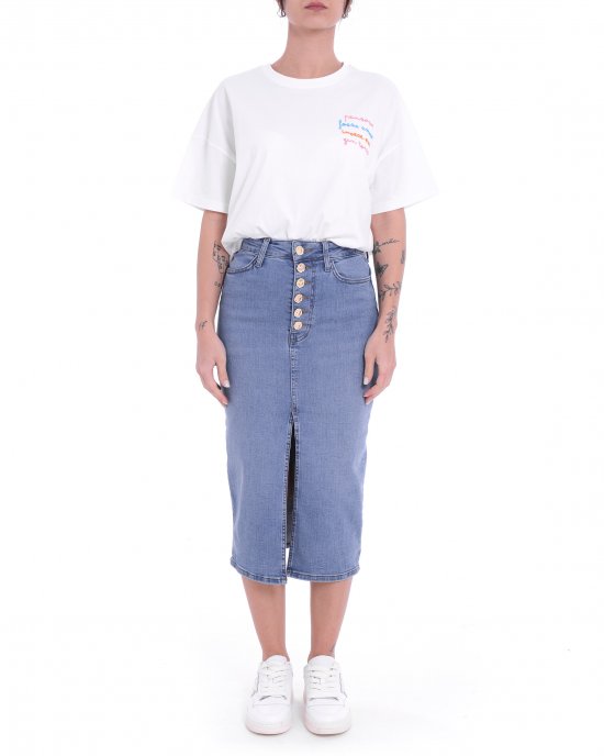 Gonna in jeans Oswalda donna KOCCA Denim chiaro