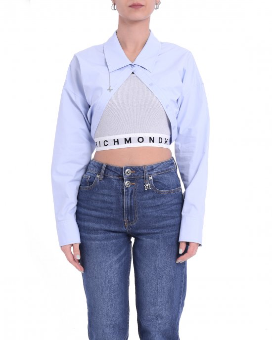 Camicia UWP25029CA donna JOHN RICHMOND Celeste Camicia UWP25029CA donna JOHN RICHMOND Celeste