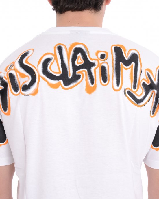 T-shirt 25EDS54802 uomo DISCLAIMER Bianco