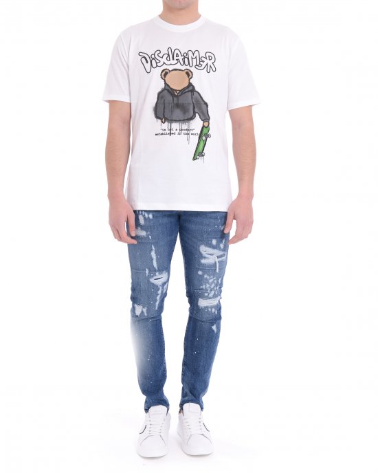 T-shirt 25EDS55004 uomo DISCLAIMER Bianco