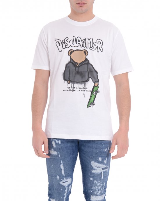 T-shirt 25EDS55004 uomo DISCLAIMER Bianco
