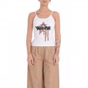 Canotta 25EDS54975 donna DISCLAIMER Bianco