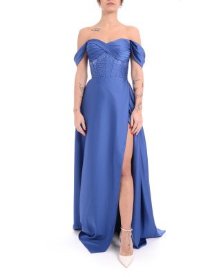 Abito cerimonia 67126 donna MIKAEL Azzurro