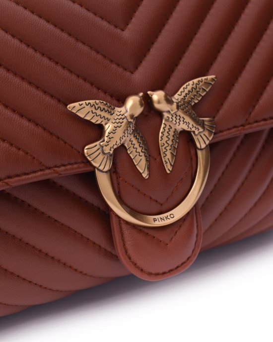 Borsa Love Lady Puff Classic Cl Sheep Nappa Chevron 100043 donna PINKO pe Cuoio