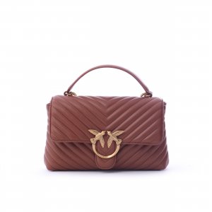 Borsa Love Lady Puff Classic Cl Sheep Nappa Chevron 100043 donna PINKO pe Cuoio