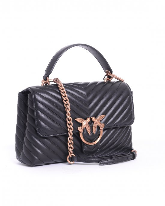 Borsa Love Lady Puff Classic Cl Sheep Nappa Chevron 100043 donna PINKO pe Nero-Oro Borsa Love Lady Puff Classic Cl Sheep Nappa Chevron 100043 donna PINKO pe Nero-Oro
