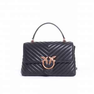 Borsa Love Lady Puff Classic Cl Sheep Nappa Chevron 100043 donna PINKO pe Nero-Oro