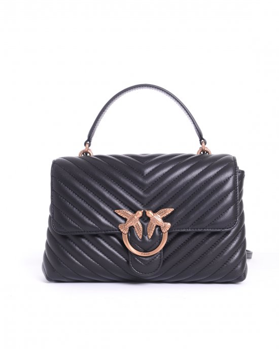 Borsa Love Lady Puff Classic Cl Sheep Nappa Chevron 100043 donna PINKO pe Nero-Oro Borsa Love Lady Puff Classic Cl Sheep Nappa Chevron 100043 donna PINKO pe Nero-Oro