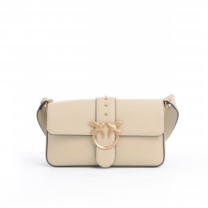 Tracolla Love One Slouchy FL Vitello Morbido 104524 donna PINKO Beige