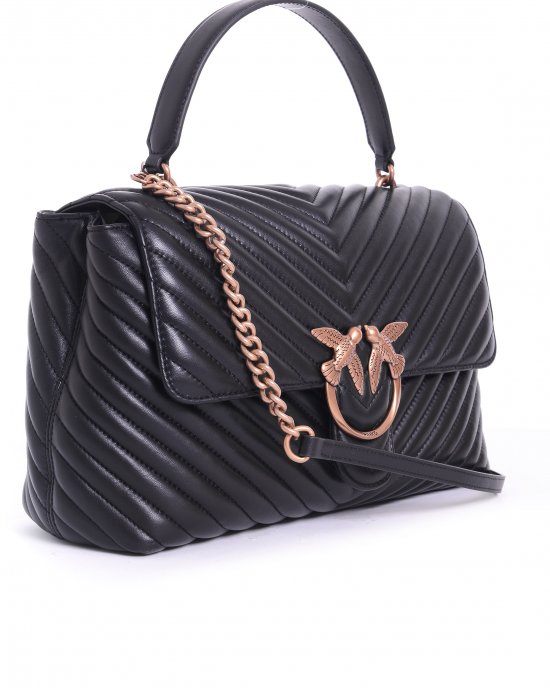 Borsa Love Lady Puff Big Cl Sheep Nappa Chevron 100042 donna PINKO pe Nero-Oro Borsa Love Lady Puff Big Cl Sheep Nappa Chevron 100042 donna PINKO pe Nero-Oro