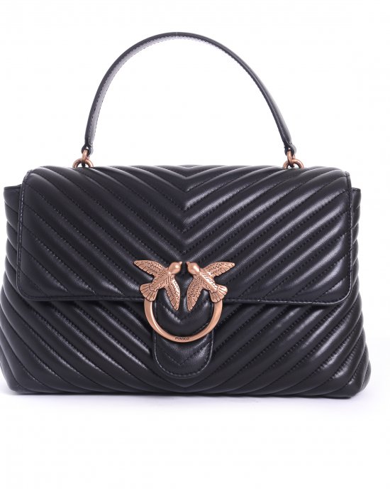 Borsa Love Lady Puff Big Cl Sheep Nappa Chevron 100042 donna PINKO pe Nero-Oro Borsa Love Lady Puff Big Cl Sheep Nappa Chevron 100042 donna PINKO pe Nero-Oro