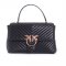 Borsa Love Lady Puff Big Cl Sheep Nappa Chevron 100042 donna PINKO pe Nero-Oro