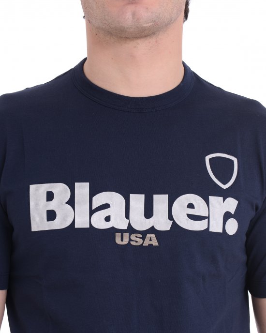 T-shirt 25BLUH02195 004547 BLAUER uomo Blu