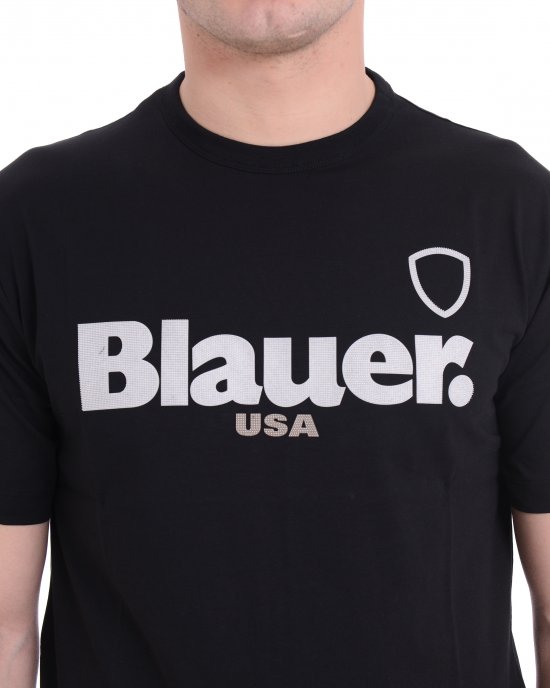 T-shirt 25BLUH02195 004547 BLAUER uomo Nero
