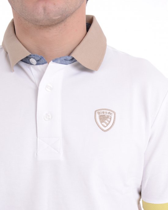 Polo 25SBLUT02313 006818 BLAUER uomo Bianco Polo 25SBLUT02313 006818 BLAUER uomo Bianco