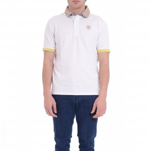 Polo 25SBLUT02313 006818 BLAUER uomo Bianco