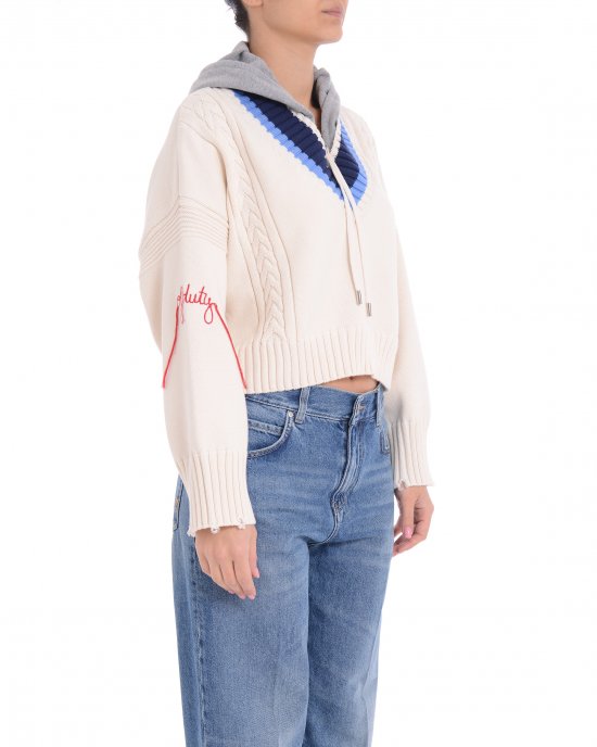 Felpa Breithorn Maglia Varsity 104621 donna PINKO Bianco Felpa Breithorn Maglia Varsity 104621 donna PINKO Bianco