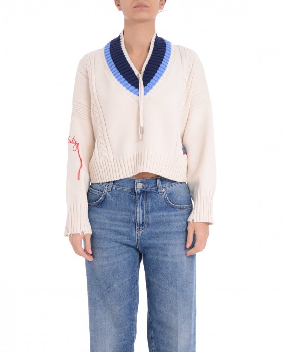 Felpa Breithorn Maglia Varsity 104621 donna PINKO Bianco Felpa Breithorn Maglia Varsity 104621 donna PINKO Bianco