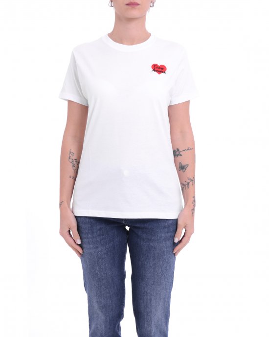 T-shirt AW1163 "Ciao Amore" SUPERCULTURE donna Bianco T-shirt AW1163 "Ciao Amore" SUPERCULTURE donna Bianco