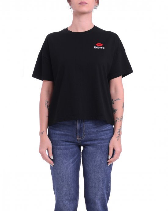 T-shirt AW1193 "Besito" SUPERCULTURE donna Nero T-shirt AW1193 "Besito" SUPERCULTURE donna Nero