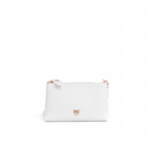 Tracollina Flat Horizontal Mini Vitello Seta 104277 donna PINKO Bianco