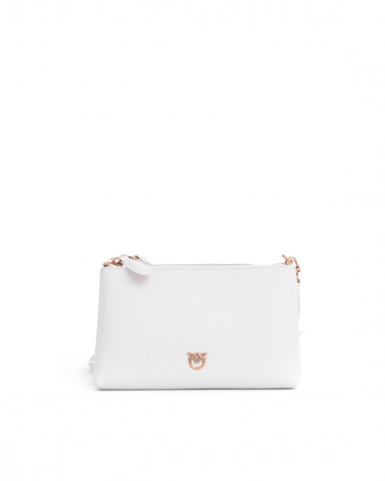 Tracollina Flat Horizontal Mini Vitello Seta 104277 donna PINKO Bianco Tracollina Flat Horizontal Mini Vitello Seta 104277 donna PINKO Bianco