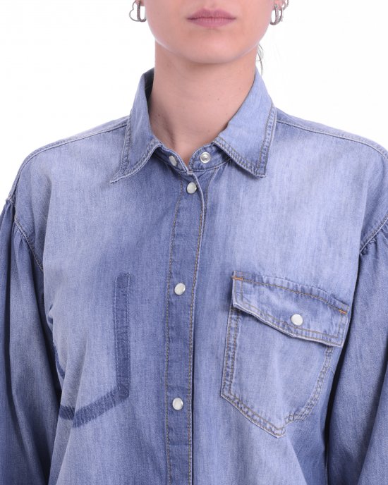Camicia Chobe 104629 donna PINKO Blu denim Camicia Chobe 104629 donna PINKO Blu denim