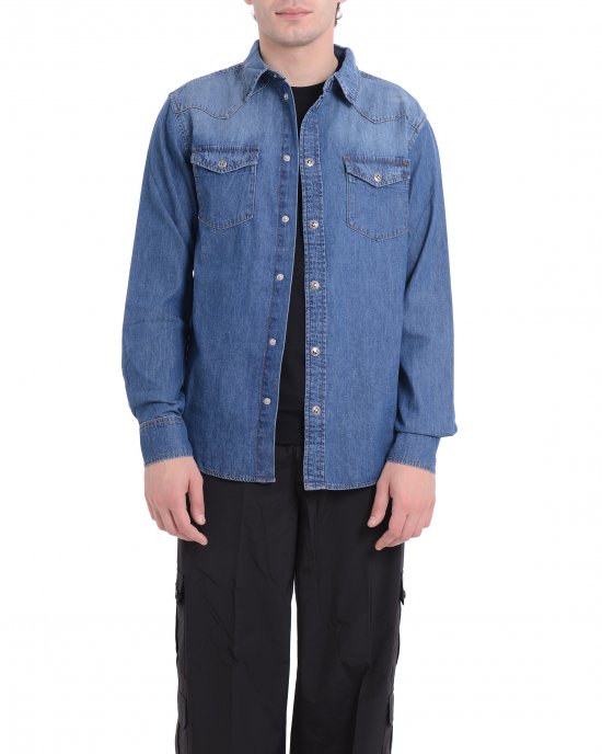 Camicia UMP25208CA uomo JOHN RICHMOND Blu denim